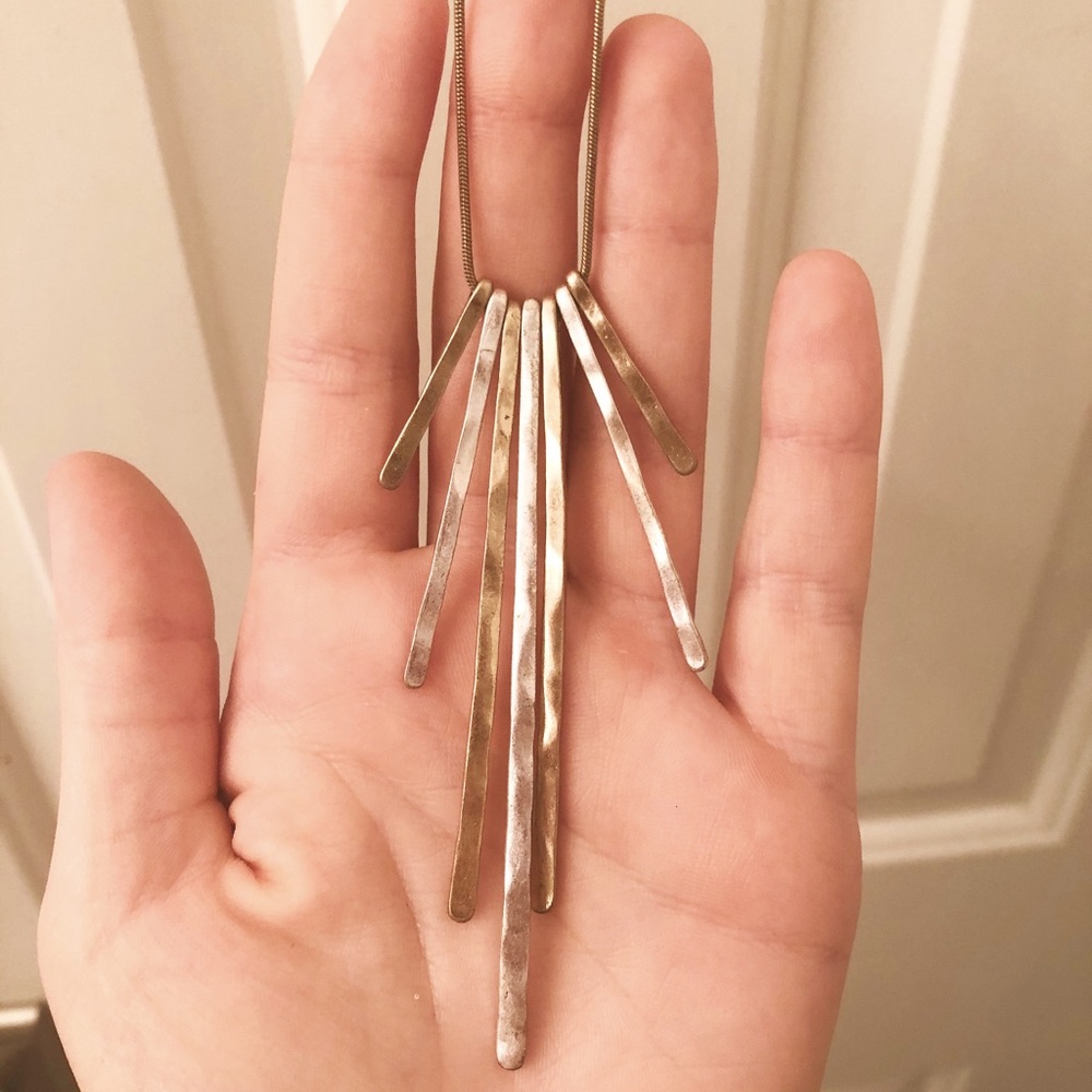 A long dangling necklace